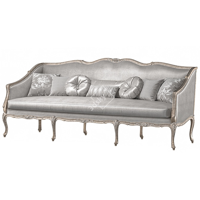 Elegant Provincial Art Sofa 3D model image 2