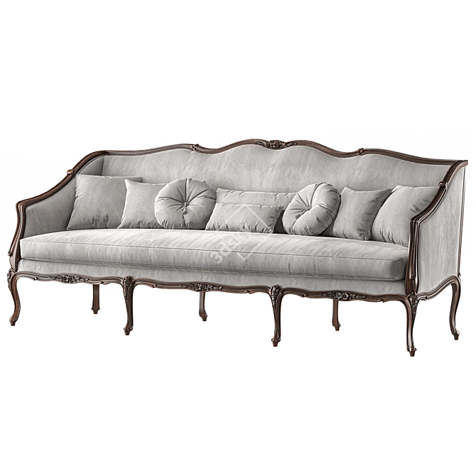 Elegant Provincial Art Sofa 3D model image 3