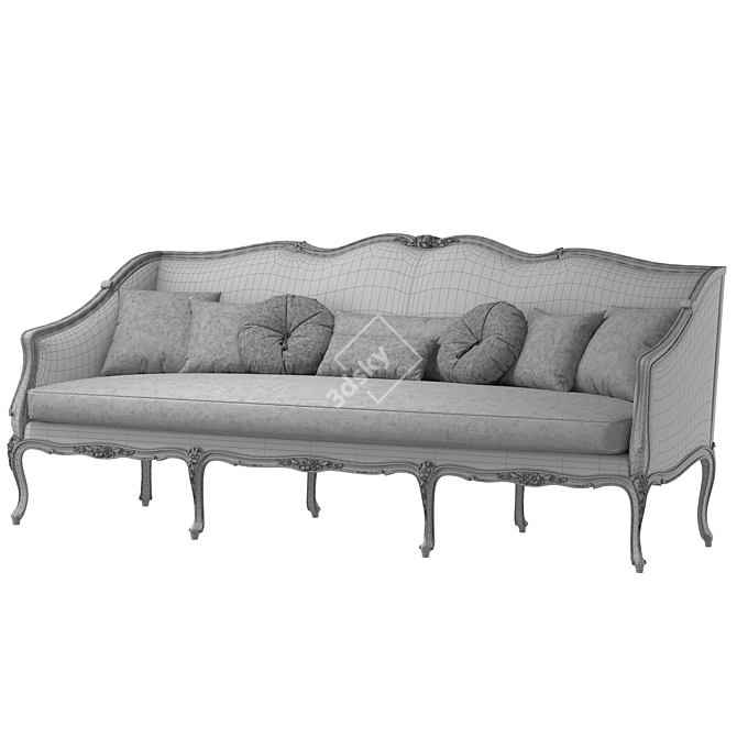 Elegant Provincial Art Sofa 3D model image 4