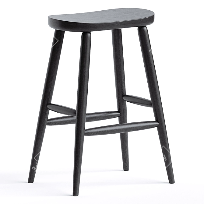 Elegant Henry Stool: Timeless Design 3D model image 2