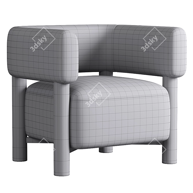 Elegant Palma Lounge Chair 3D model image 2