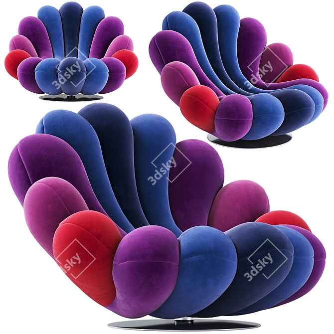 Modern Rotating Lounge Chair, 360-Degree Rotation 3D model image 1