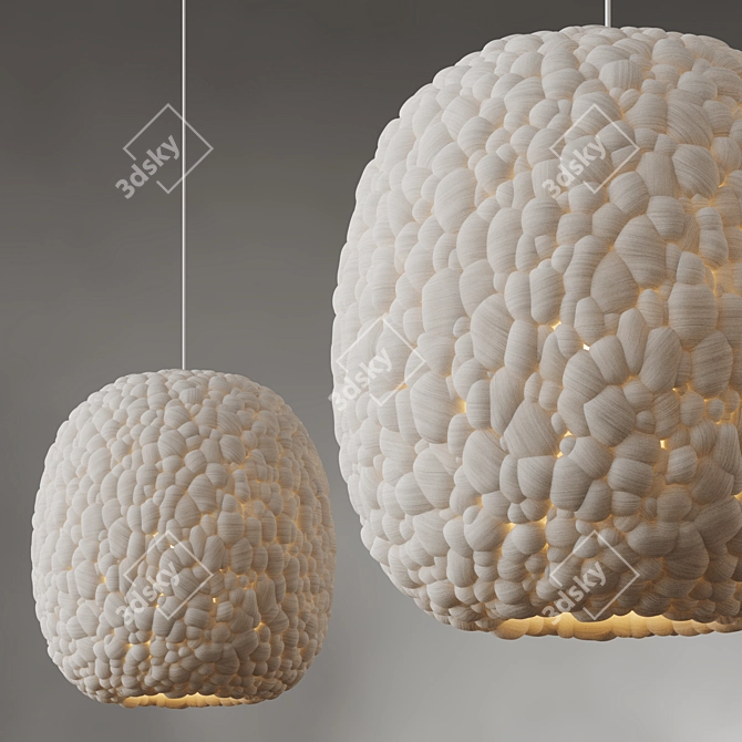 Sleek Navicula Pendant Light 3D model image 2