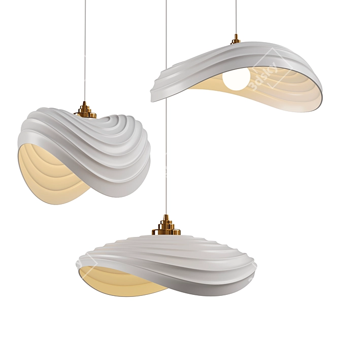 Sleek Navicula Pendant Light 3D model image 9