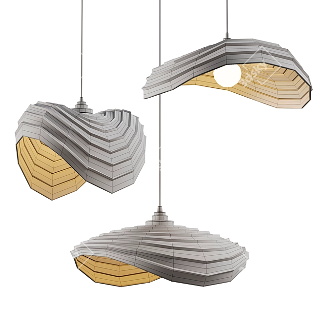 Sleek Navicula Pendant Light 3D model image 10