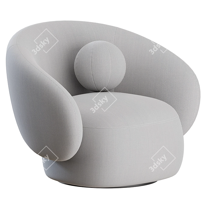 Sleek 5-Piece Nebulona Armchair Set 3D model image 2