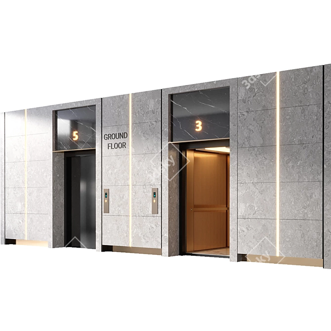 Modern Elevator Design for 3D modeling 3D model image 2