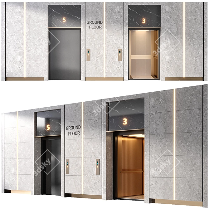 Modern Elevator Design for 3D modeling 3D model image 3