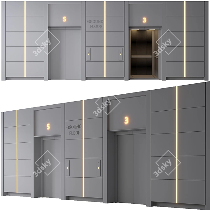 Modern Elevator Design for 3D modeling 3D model image 8