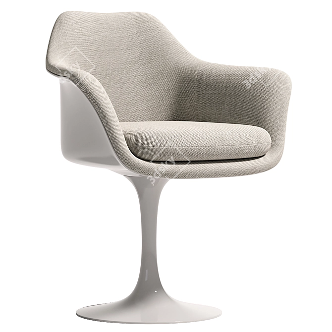 Elegant Swivel Tulip Armchair 3D model image 1