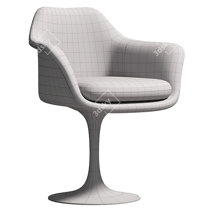 Elegant Swivel Tulip Armchair 3D model image 3