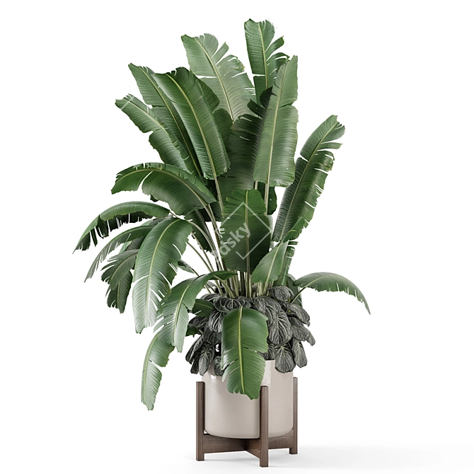 Rusty Concrete Pot Indoor Plants 3D model image 3