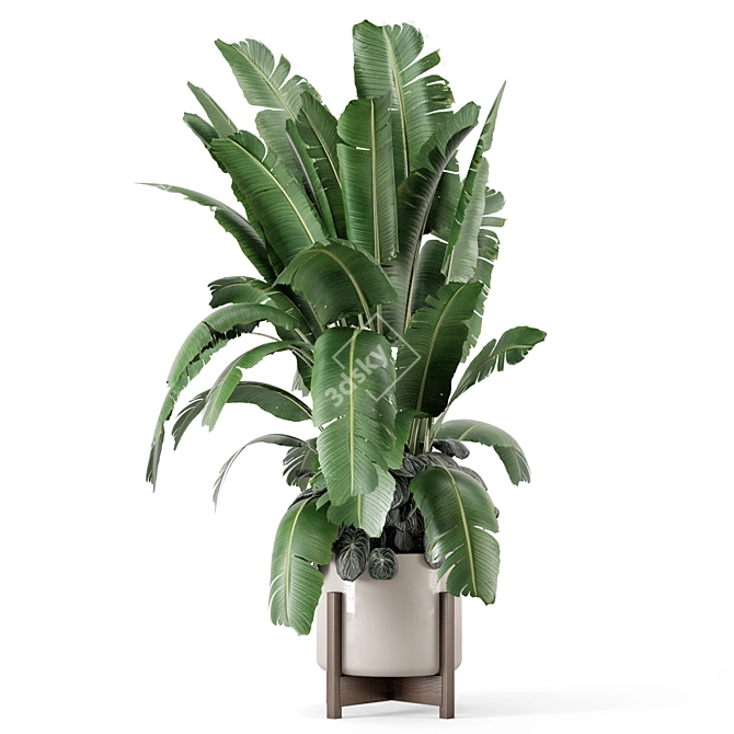 Rusty Concrete Pot Indoor Plants 3D model image 4