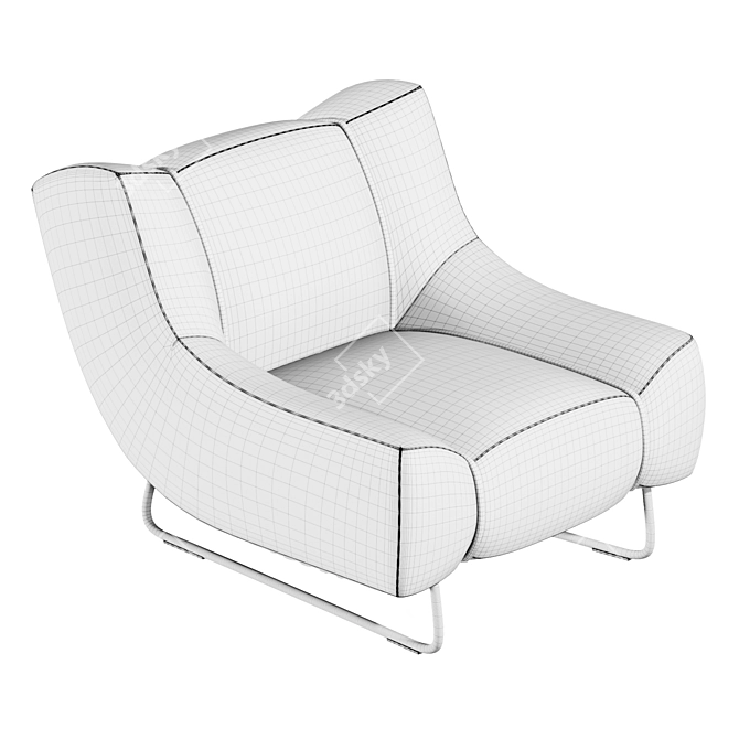 Modern Scandinavian Design Armchair 3D model image 4