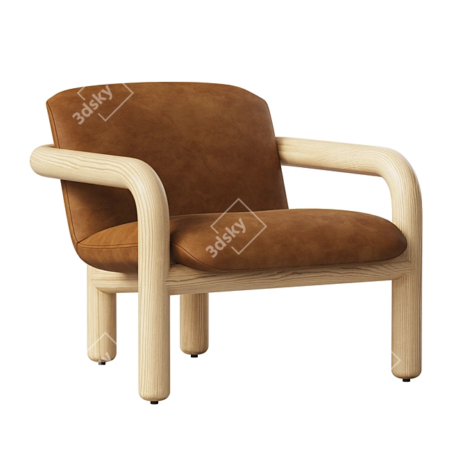 Modern Benson Leather Chair Elegant 3D model image 1