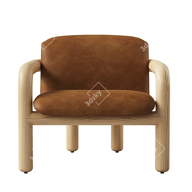 Modern Benson Leather Chair Elegant 3D model image 2