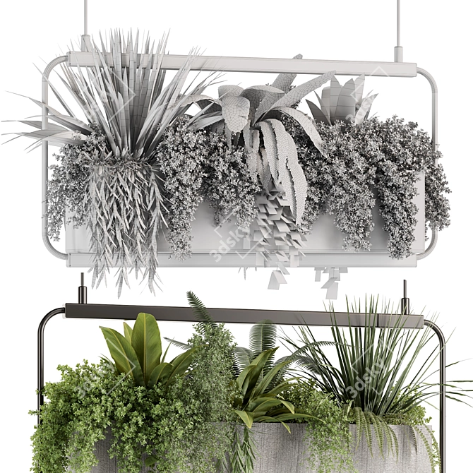 Premium Hanging Indoor Plants Set 3D model image 5