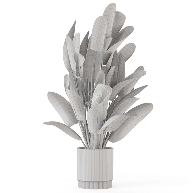 Rusty Concrete Pot Indoor Plants 3D model image 5