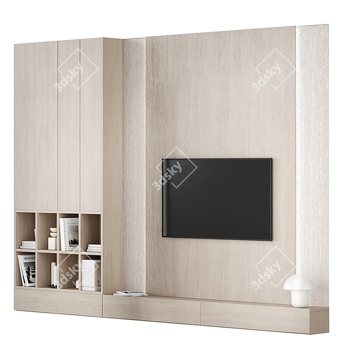 Customizable TV Wall Unit 3D model image 1