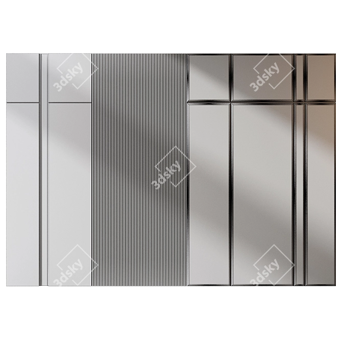 Versatile Wood and Fabric Wall Panels 3D model image 3