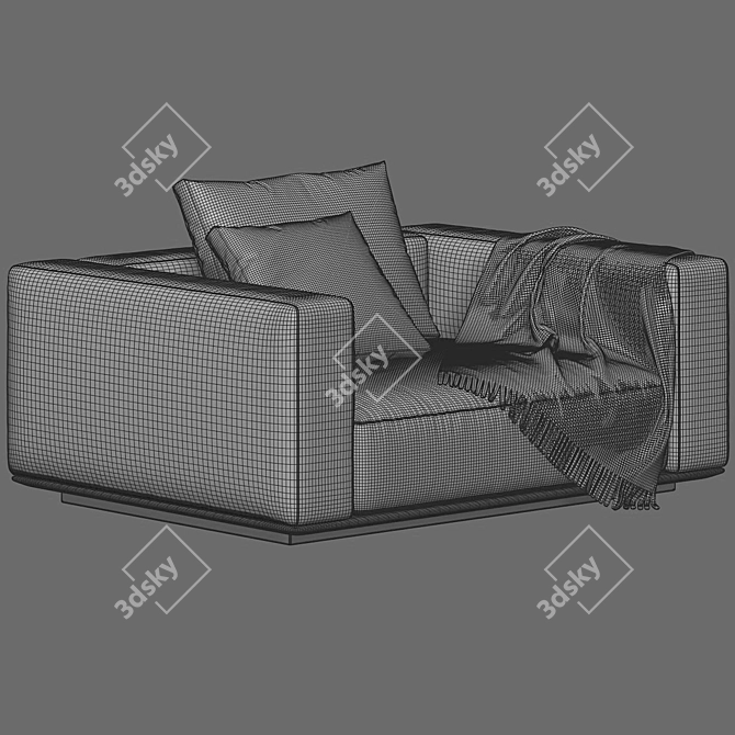 Luxury Flexform Grandemare Armchair 3D model image 5