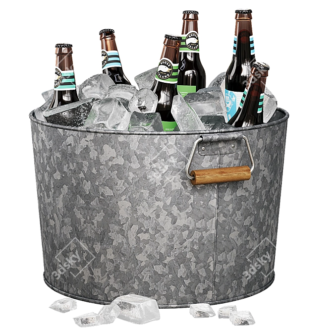 Galvanized Beverage Tub 3D model image 2