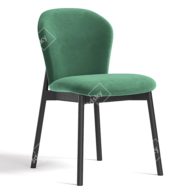 Modern Upholstered Side Chair Fin 3D model image 1