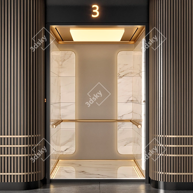 Modern Elevator Design Model 3D model image 4