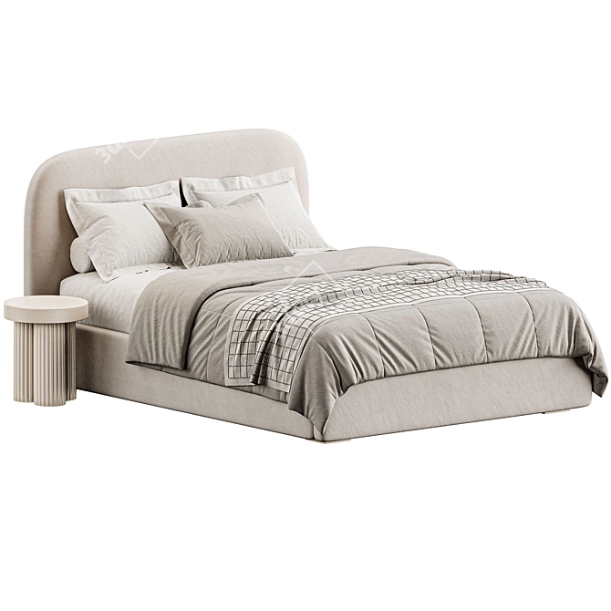 Elegant Bed Keviya Render Model 3D model image 1