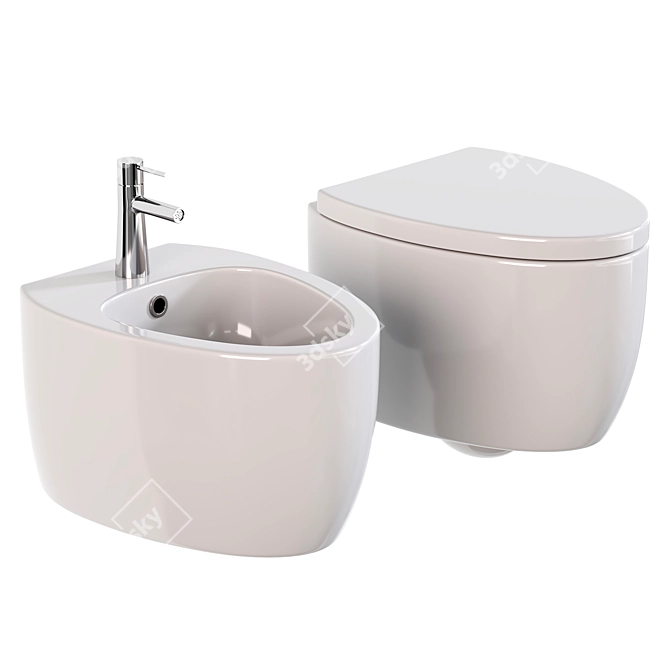 BOCCHI Etna Wall Hung Toilet 3D model image 1