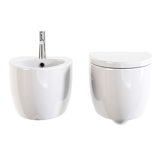BOCCHI Etna Wall Hung Toilet 3D model image 2