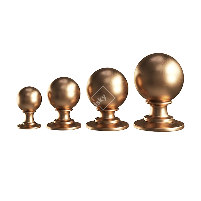 Vintage Cotswold Ball Cabinet Knob 3D model image 4