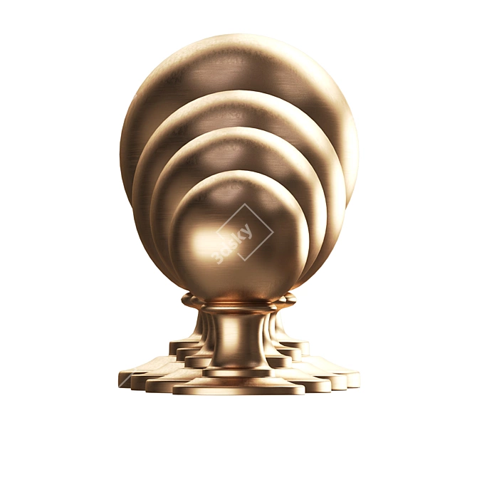 Vintage Cotswold Ball Cabinet Knob 3D model image 5