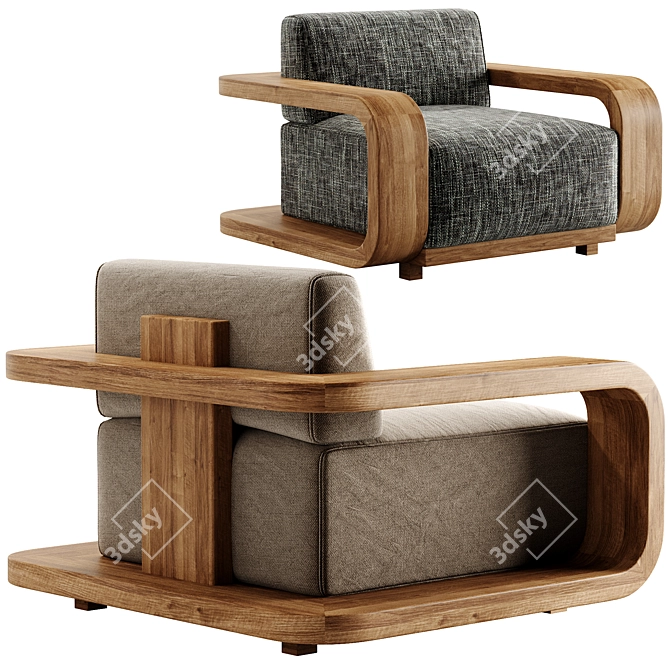 Stylish CORBA Armchair 2017 3D model image 3