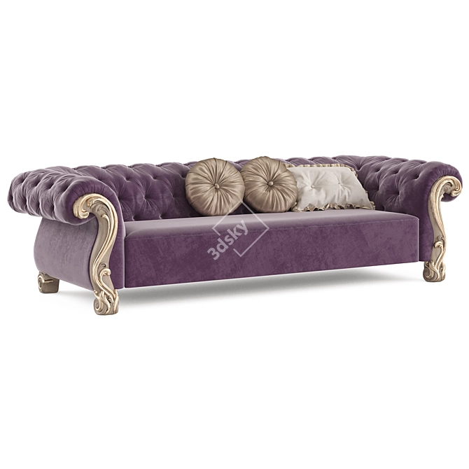 Handcrafted Three-Seater Sofa by Romano Home 3D model image 5