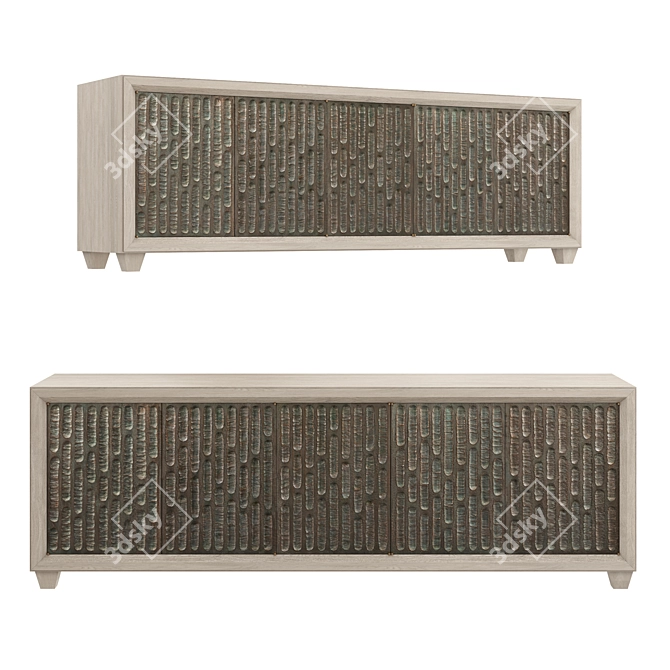 Bronze Brutalist Cabinet Display Organizer 3D model image 1