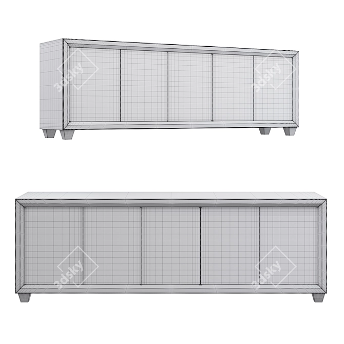 Bronze Brutalist Cabinet Display Organizer 3D model image 2