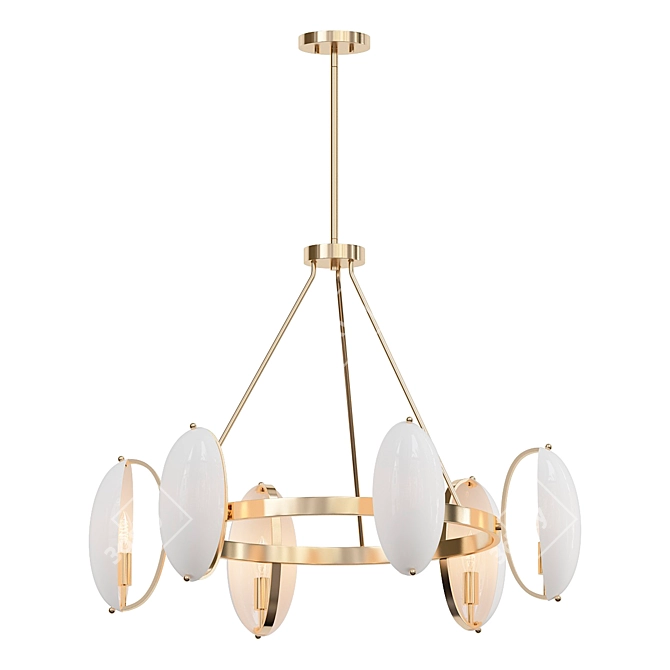 Elegant Oviform Chandelier Fixture 3D model image 1