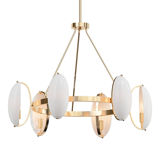 Elegant Oviform Chandelier Fixture 3D model image 2