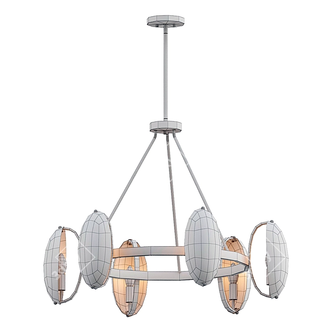 Elegant Oviform Chandelier Fixture 3D model image 3