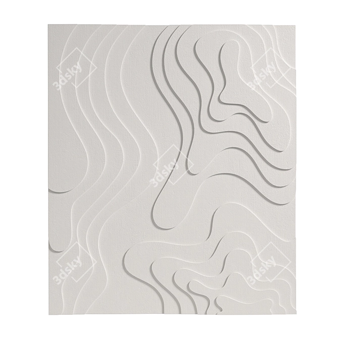 Abstract Hand-Painted Artwork: Earthly Tones 3D model image 1