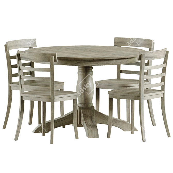 Owen Round Table & Liam Chair 3D model image 1