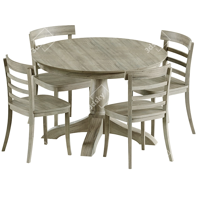 Owen Round Table & Liam Chair 3D model image 2