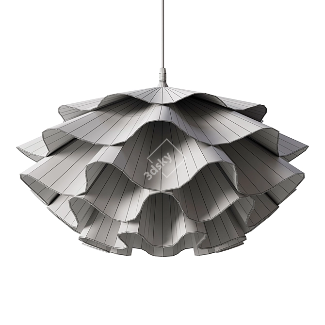 Sleek White Pendant Light 3D model image 2