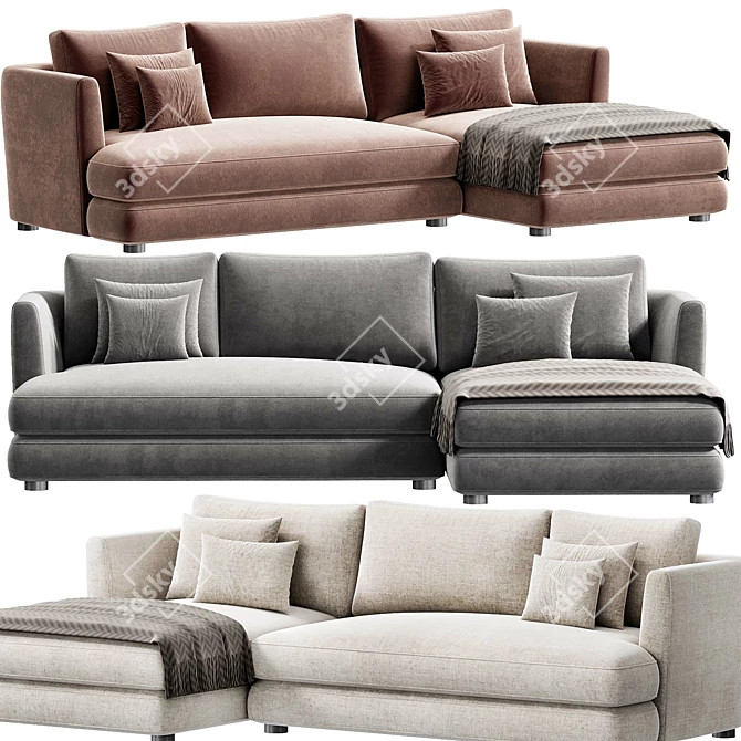 Sleek Modern Sofa SetConfig By LavistRu 3D model image 3