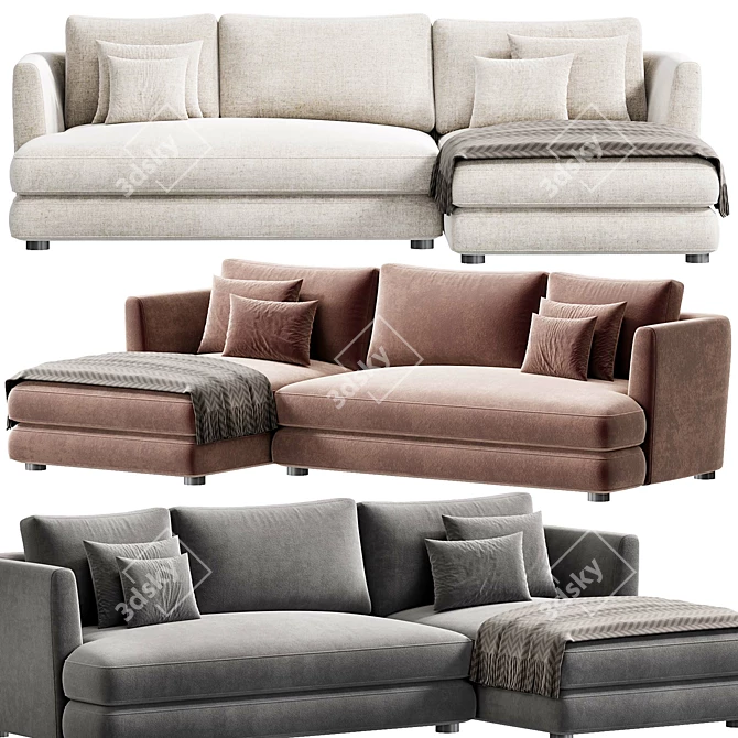 Sleek Modern Sofa SetConfig By LavistRu 3D model image 4