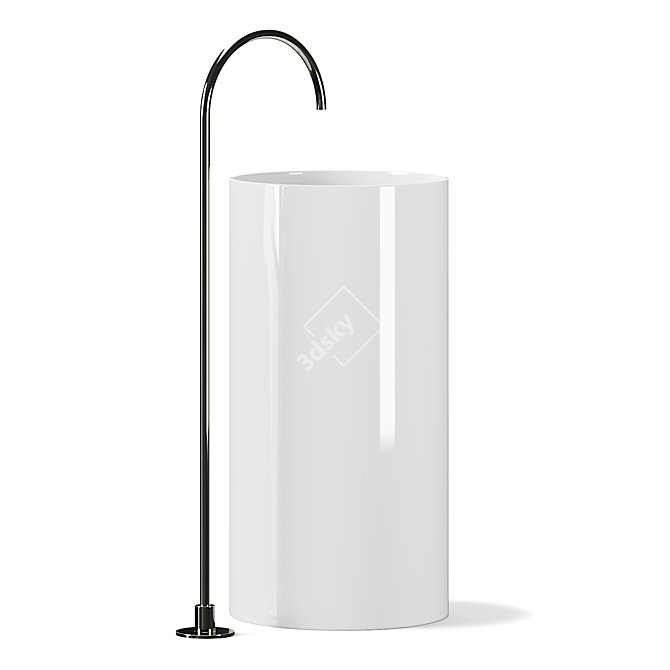 Sleek Fontana Freestanding Washbasin 3D model image 1
