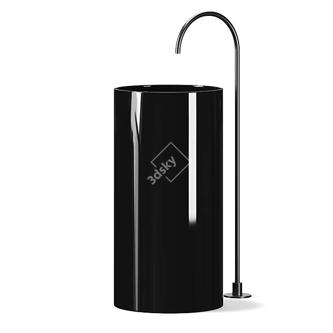 Sleek Fontana Freestanding Washbasin 3D model image 2