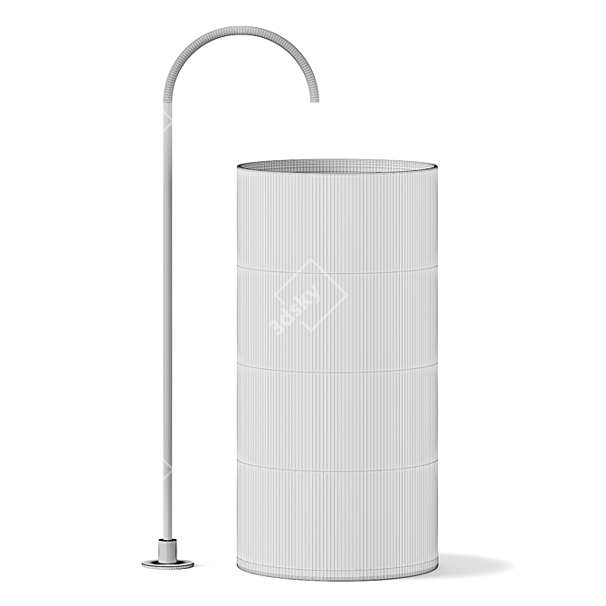 Sleek Fontana Freestanding Washbasin 3D model image 5