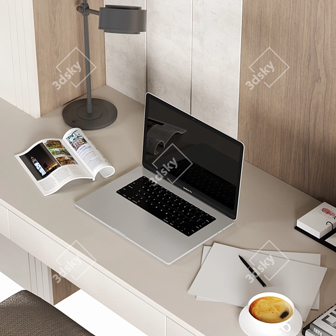 Modern Home Office Furniture Set 3D model image 3